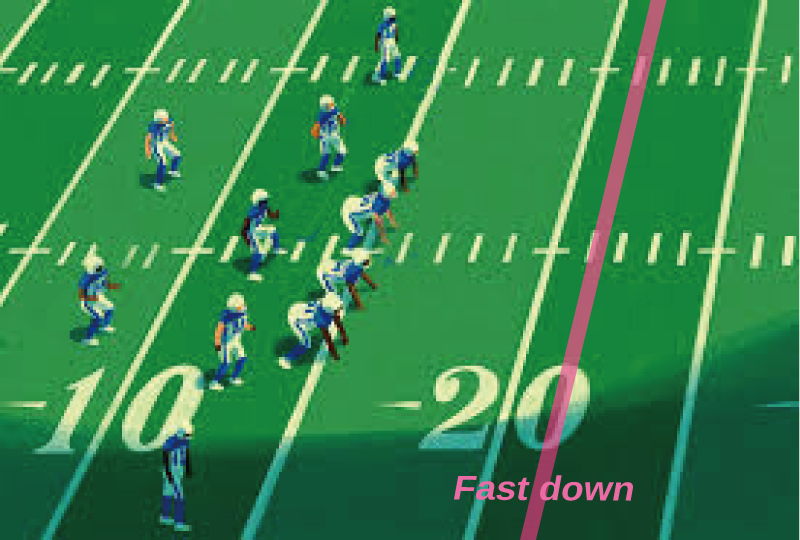 ファーストダウンの位置を示す線